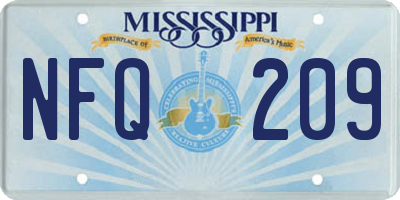 MS license plate NFQ209