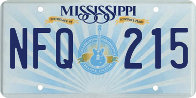 MS license plate NFQ215