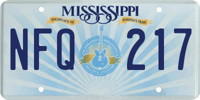 MS license plate NFQ217