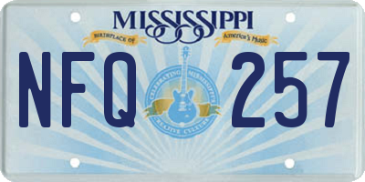 MS license plate NFQ257
