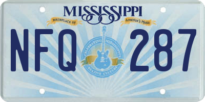 MS license plate NFQ287