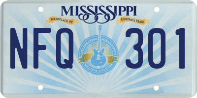 MS license plate NFQ301