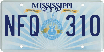 MS license plate NFQ310