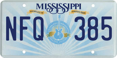 MS license plate NFQ385