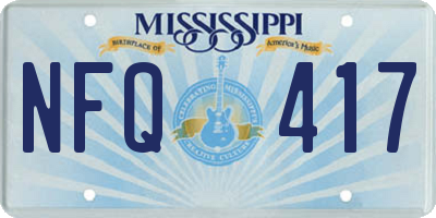 MS license plate NFQ417