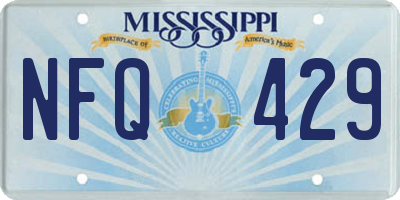 MS license plate NFQ429