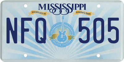 MS license plate NFQ505