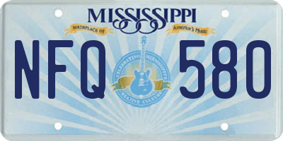 MS license plate NFQ580