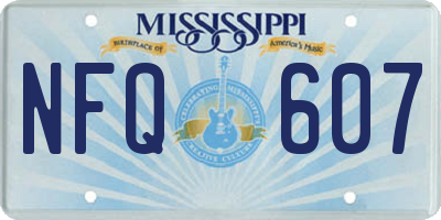 MS license plate NFQ607