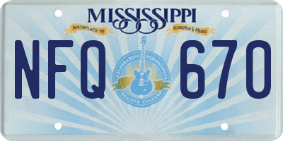 MS license plate NFQ670