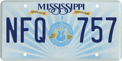 MS license plate NFQ757
