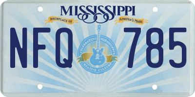 MS license plate NFQ785