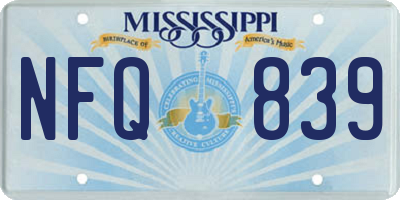 MS license plate NFQ839