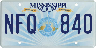 MS license plate NFQ840