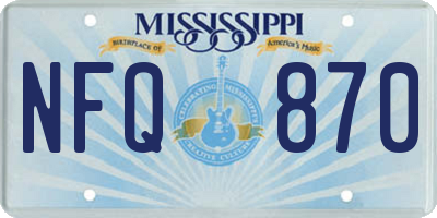 MS license plate NFQ870