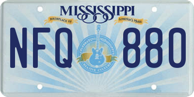 MS license plate NFQ880