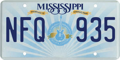 MS license plate NFQ935