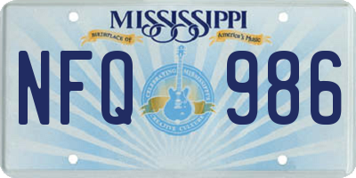 MS license plate NFQ986