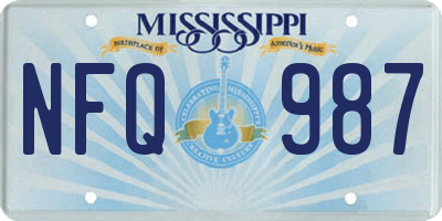 MS license plate NFQ987
