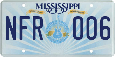 MS license plate NFR006