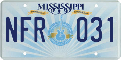 MS license plate NFR031