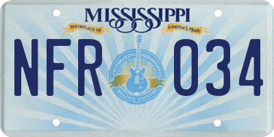MS license plate NFR034