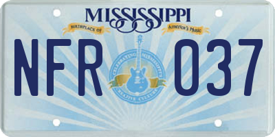 MS license plate NFR037