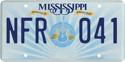 MS license plate NFR041