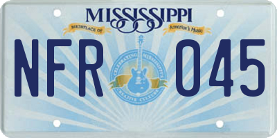 MS license plate NFR045