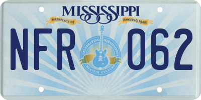 MS license plate NFR062