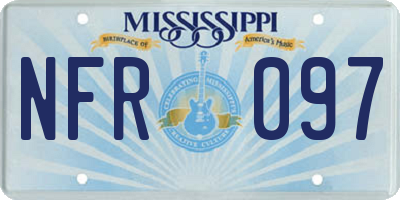 MS license plate NFR097
