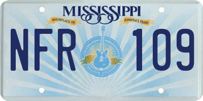 MS license plate NFR109
