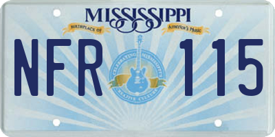 MS license plate NFR115