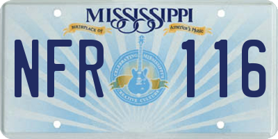 MS license plate NFR116