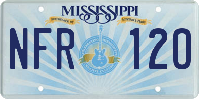 MS license plate NFR120