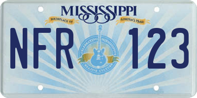 MS license plate NFR123