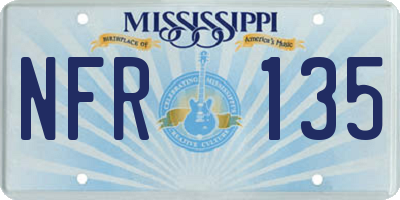 MS license plate NFR135