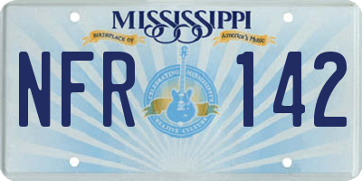 MS license plate NFR142