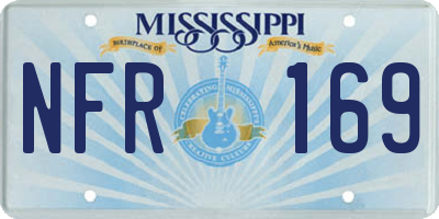 MS license plate NFR169