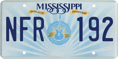 MS license plate NFR192