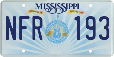 MS license plate NFR193