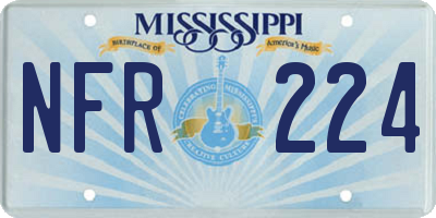 MS license plate NFR224