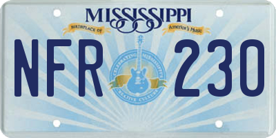 MS license plate NFR230