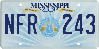 MS license plate NFR243