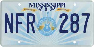 MS license plate NFR287