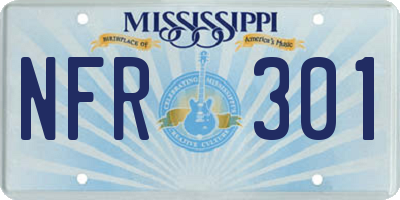 MS license plate NFR301