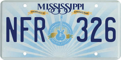 MS license plate NFR326