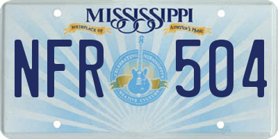 MS license plate NFR504