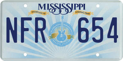 MS license plate NFR654