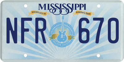 MS license plate NFR670